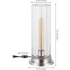 SAFAVIEH Couture Lighting Collection Dellanora Silver/Clear Tube 14-inch Dimmable Table Lamp (LED Bulbs Included)