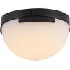 SAFAVIEH Couture Lighting Collection Eddie Silver/Off-White Alabaster Flush Mount Ceiling Light (LED Bulb Included)(Black/Off White)
