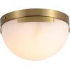 SAFAVIEH Couture Lighting Collection Eddie Silver/Off-White Alabaster Flush Mount Ceiling Light (LED Bulb Included)(Brass/Off White)