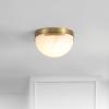 SAFAVIEH Couture Lighting Collection Eddie Silver/Off-White Alabaster Flush Mount Ceiling Light (LED Bulb Included)(Brass/Off White)