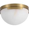 SAFAVIEH Couture Lighting Collection Eddie Silver/Off-White Alabaster Flush Mount Ceiling Light (LED Bulb Included)(Brass/Off White)