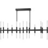 SAFAVIEH Couture Lighting Collection Evaria Black Acrylic Tube Adjustable Hanging Light Fixture Linear Chandelier(Black)