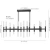 SAFAVIEH Couture Lighting Collection Evaria Black Acrylic Tube Adjustable Hanging Light Fixture Linear Chandelier(Black)