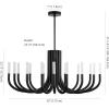 SAFAVIEH Couture Lighting Collection Evonne Silver 12-Light Adjustable Hanging Chandelier Light Fixture (LED Bulbs Included)(Black)