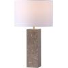 SAFAVIEH Couture Lighting Collection Feliciano Dark Brown/White 26-inch Dimmable Table Lamp for Bedroom Living Room Home Office Desk Nightstand (LED Bulb Included)