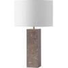 SAFAVIEH Couture Lighting Collection Feliciano Dark Brown/White 26-inch Dimmable Table Lamp for Bedroom Living Room Home Office Desk Nightstand (LED Bulb Included)