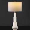 SAFAVIEH Couture Lighting Collection Gardiner Alabaster/Nickel Tiered 28-inch Bedroom Living Room Home Office Desk Nightstand Table Lamp (LED Bulb Included)(White/Gold)