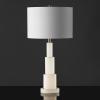 SAFAVIEH Couture Lighting Collection Gardiner Alabaster/Nickel Tiered 28-inch Bedroom Living Room Home Office Desk Nightstand Table Lamp (LED Bulb Included)(White/Gold)