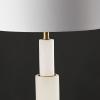 SAFAVIEH Couture Lighting Collection Gardiner Alabaster/Nickel Tiered 28-inch Bedroom Living Room Home Office Desk Nightstand Table Lamp (LED Bulb Included)(White/Gold)