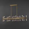 SAFAVIEH Couture Lighting Collection Harald Gold Metal 26-Light Linear Hanging Adjustable Chandelier Light Fixture (LED Bulbs Included)