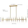 SAFAVIEH Couture Lighting Collection Harald Gold Metal 26-Light Linear Hanging Adjustable Chandelier Light Fixture (LED Bulbs Included)