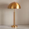 SAFAVIEH Couture Lighting Collection Harvey Modern Metal Dome Nickel 26-inch Bedroom Living Room Home Office Desk Nightstand Table Lamp (LED Bulb Included)(Gold)