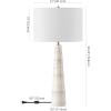 SAFAVIEH Couture Lighting Collection Ismeralda Off-White 31-inch Jade Stone Dimmable Table Lamp for Bedroom, Living Room, Home Office, Desk, Nightstand (LED Bulb Included)(Off White/White)