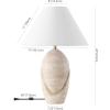 SAFAVIEH Couture Lighting Collection Janette Travertine/White 25-inch Table Lamp for Bedroom Living Room Home Office Desk Nightstand (LED Bulb Included)