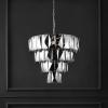 SAFAVIEH Couture Lighting Collection Jaylee Art Deco Nickel/Dark Grey Crystal 4-Tier Hanging Adjustable Chandelier Light Fixture (LED Bulbs Included)