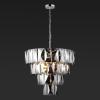 SAFAVIEH Couture Lighting Collection Jaylee Art Deco Nickel/Dark Grey Crystal 4-Tier Hanging Adjustable Chandelier Light Fixture (LED Bulbs Included)