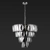 SAFAVIEH Couture Lighting Collection Jaylee Art Deco Nickel/Dark Grey Crystal 4-Tier Hanging Adjustable Chandelier Light Fixture (LED Bulbs Included)
