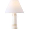SAFAVIEH Couture Lighting Collection Jennarose Off-White/White Jade Stone 20-inch Dimmable Table Lamp for Bedroom Living Room Home Office Desk Nightstand (LED Bulb Included)