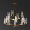 SAFAVIEH Couture Lighting Collection Jennica Art Deco Glam Gold Glass Chandelier