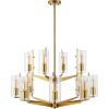 SAFAVIEH Couture Lighting Collection Jennica Art Deco Glam Gold Glass Chandelier
