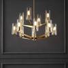 SAFAVIEH Couture Lighting Collection Jennica Art Deco Glam Gold Glass Chandelier