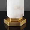 SAFAVIEH Couture Lighting Collection Lynsey Handmade Gold/White Alabaster 29-inch Table Lamp