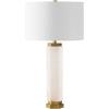 SAFAVIEH Couture Lighting Collection Lynsey Handmade Gold/White Alabaster 29-inch Table Lamp