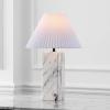 SAFAVIEH Couture Lighting Collection Mackenzie Light Brown/Black Marble Square 25-inch Table Lamp for Bedroom Living Room Home Office Desk Nightstand (LED Bulb Included)(White/Black)