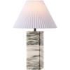 SAFAVIEH Couture Lighting Collection Mackenzie Light Brown/Black Marble Square 25-inch Table Lamp for Bedroom Living Room Home Office Desk Nightstand (LED Bulb Included)(Cream/White)