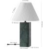 SAFAVIEH Couture Lighting Collection Mackenzie Light Brown/Black Marble Square 25-inch Table Lamp for Bedroom Living Room Home Office Desk Nightstand (LED Bulb Included)(Dark Green/White)