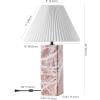 SAFAVIEH Couture Lighting Collection Mackenzie Light Brown/Black Marble Square 25-inch Table Lamp for Bedroom Living Room Home Office Desk Nightstand (LED Bulb Included)(Tan/White)