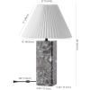 SAFAVIEH Couture Lighting Collection Mackenzie Light Brown/Black Marble Square 25-inch Table Lamp for Bedroom Living Room Home Office Desk Nightstand (LED Bulb Included)(Light Grey/White)