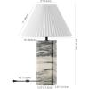 SAFAVIEH Couture Lighting Collection Mackenzie Light Brown/Black Marble Square 25-inch Table Lamp for Bedroom Living Room Home Office Desk Nightstand (LED Bulb Included)(Cream/White)