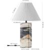 SAFAVIEH Couture Lighting Collection Mackenzie Light Brown/Black Marble Square 25-inch Table Lamp for Bedroom Living Room Home Office Desk Nightstand (LED Bulb Included)(Light Brown/Black)