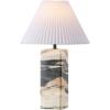 SAFAVIEH Couture Lighting Collection Mackenzie Light Brown/Black Marble Square 25-inch Table Lamp for Bedroom Living Room Home Office Desk Nightstand (LED Bulb Included)(Light Brown/Black)