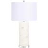 SAFAVIEH Couture Lighting Collection Massey Handmade White Alabaster 27-inch Round Table Lamp