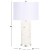 SAFAVIEH Couture Lighting Collection Massey Handmade White Alabaster 27-inch Round Table Lamp
