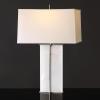 SAFAVIEH Couture Lighting Collection Natalee Gold/White Marble 31-inch Table Lamp (LED Bulbs Included)(Black / White)