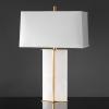 SAFAVIEH Couture Lighting Collection Natalee Gold/White Marble 31-inch Table Lamp (LED Bulbs Included)(Gold/White)