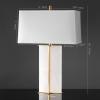 SAFAVIEH Couture Lighting Collection Natalee Gold/White Marble 31-inch Table Lamp (LED Bulbs Included)(Gold/White)