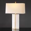 SAFAVIEH Couture Lighting Collection Natalee Gold/White Marble 31-inch Table Lamp (LED Bulbs Included)(Gold/White)