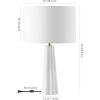 SAFAVIEH Couture Lighting Collection Ophelie White 25-inch Table Lamp for Bedroom Living Room Home Office Desk Nightstand (LED Bulb Included)