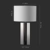 SAFAVIEH Couture Lighting Collection Rollins Square Metal Gold/White 27-inch Bedroom Living Room Home Office Desk Nightstand Table Lamp (LED Bulb Included)(Nickel/White)