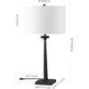 SAFAVIEH Couture Lighting Collection Roxalina Black/White Metal Base 29-inch Dimmable Table Lamp (LED Bulbs Included)(Black / White)