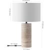 SAFAVIEH Couture Lighting Collection Rynetta Dark Brown/White 24-inch Dimmable Table Lamp for Bedroom Living Room Home Office Desk Nightstand (LED Bulb Included)(Light Brown/White)