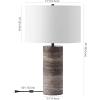 SAFAVIEH Couture Lighting Collection Rynetta Dark Brown/White 24-inch Dimmable Table Lamp for Bedroom Living Room Home Office Desk Nightstand (LED Bulb Included)(Dark Brown/White)
