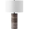 SAFAVIEH Couture Lighting Collection Rynetta Dark Brown/White 24-inch Dimmable Table Lamp for Bedroom Living Room Home Office Desk Nightstand (LED Bulb Included)(Dark Brown/White)
