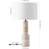 SAFAVIEH Couture Lighting Collection Tywin Travertine/White 27-inch Dimmable Table Lamp for Bedroom Living Room Home Office Desk Nightstand (LED Bulb Included)