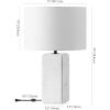 SAFAVIEH Couture Lighting Collection Zahra White Marble 23-inch Dimmable Table Lamp for Bedroom Living Room Home Office Desk Nightstand (LED Bulb Included)(White)