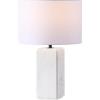 SAFAVIEH Couture Lighting Collection Zahra White Marble 23-inch Dimmable Table Lamp for Bedroom Living Room Home Office Desk Nightstand (LED Bulb Included)(White)